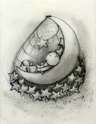 My Lucky Stars (study) by Doug Hyde - Original Drawing on Mounted Paper sized 6x8 inches. Available from Whitewall Galleries